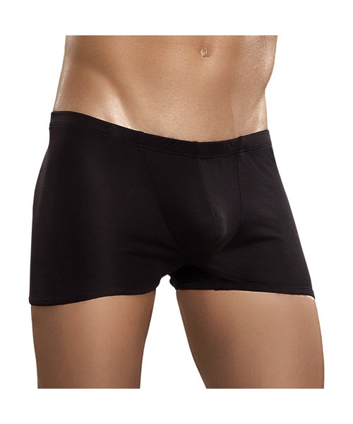 Black knit silk low rise short