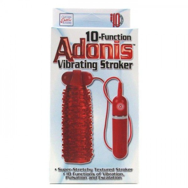 10 Function Adonis Vibrating Stroker Red