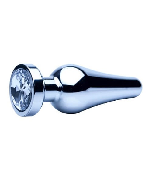 Precious Metals Smooth Silver Butt Plug-Medium