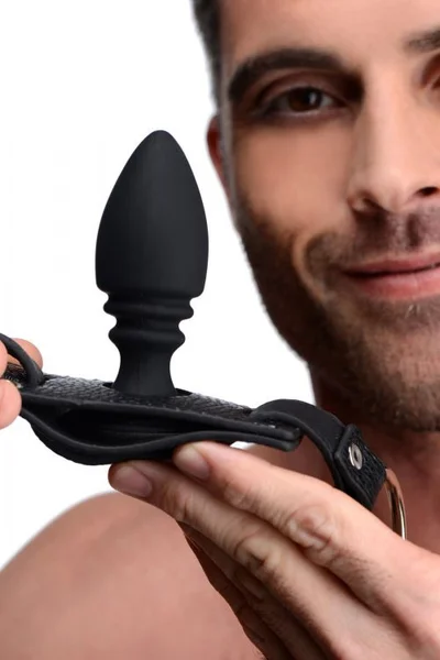 Strict Male Cock Ring Harness with Silicone 3.75" Anal Plug — image 15 of 16