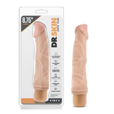 Dr Skin Cock Vibe 6 8 5in Vibrating Cock Beige