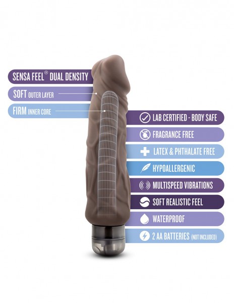 Au Naturel Home Wrecker Vibrating Dildo Brown