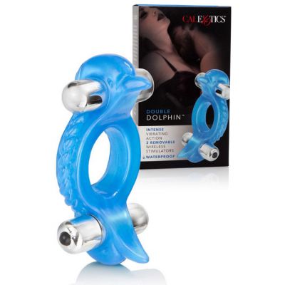California Exotic Double Dolphin Vibrating Cock Ring with Removable Bullets