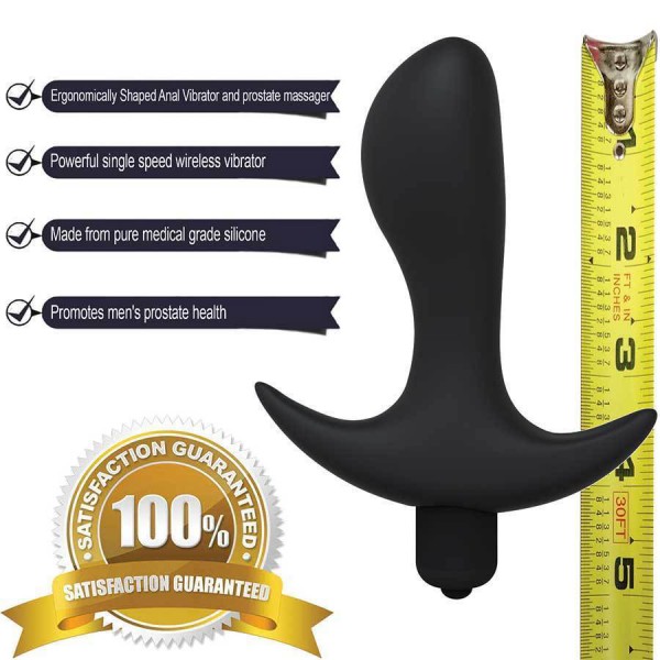 Silicone Prostate Massager 3.5'' Vibrating Anal Plug