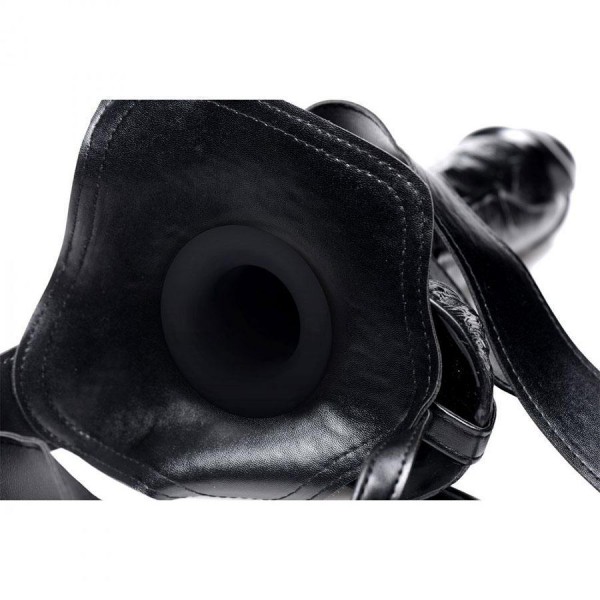 Infiltrator Large 10'' Hollow Strap On Penis Extension W/ Harness Black