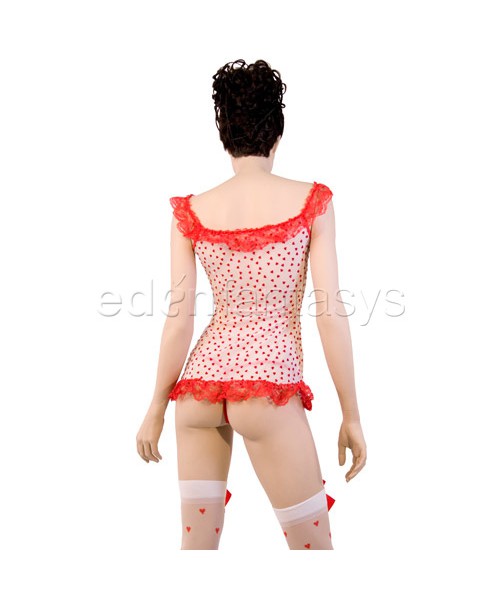 Flocked heart mini dress