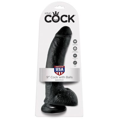 King Cock 9 Inch Realistic Dildo With Balls and Suction Cup