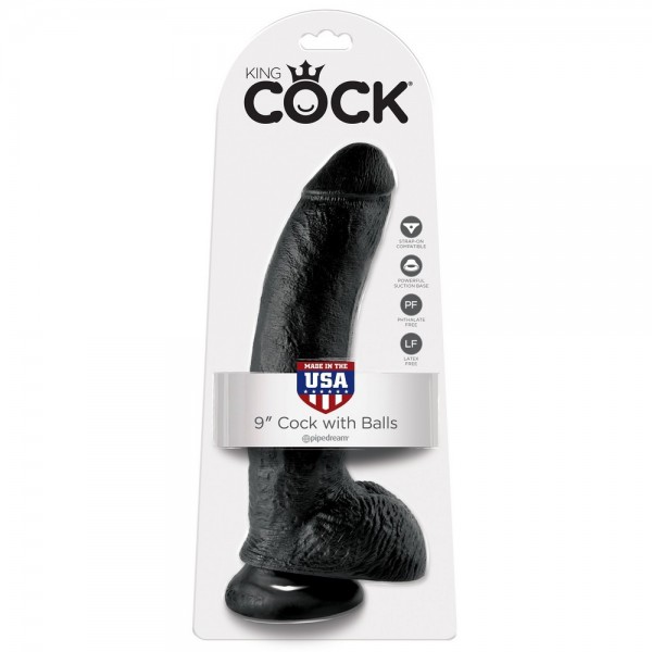 King Cock 9 Inch Realistic Dildo With Balls and Suction Cup