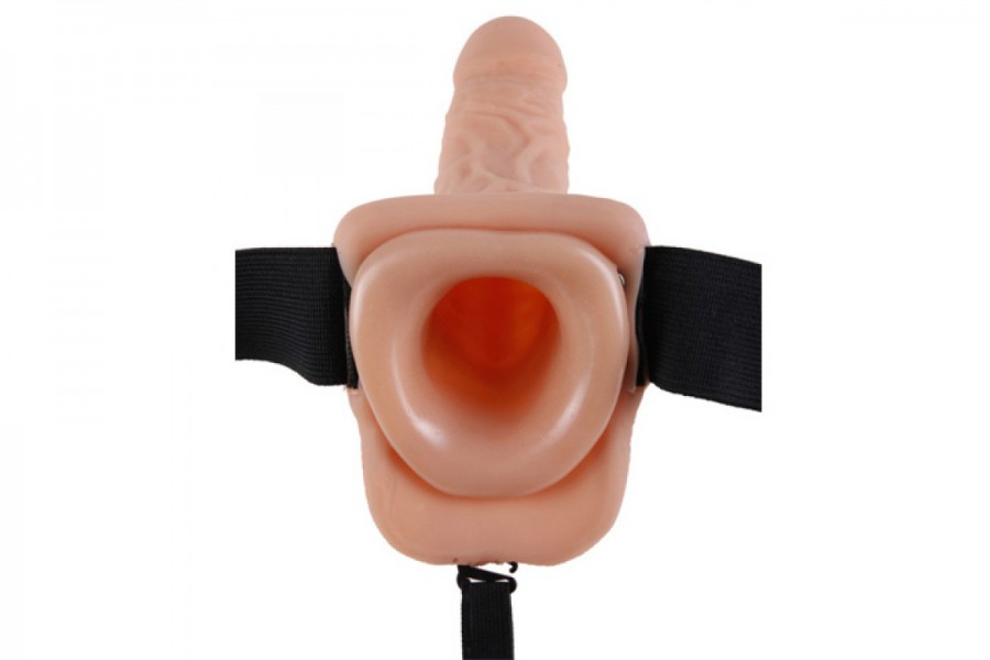 Fetish Fantasy 9 inch Realistic Vibrating Hollow Strap-On