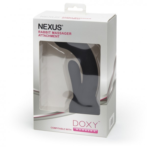 Doxy Number 3 Black Silicone Rabbit Wand Attachment 