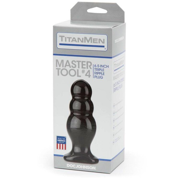 TitanMen Master Tool No. 4 Triple Bump Butt Plug for Men Black