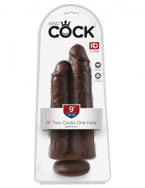 King Cock 9 Inch Two Cocks One Hole Dildo — image 6 of 14