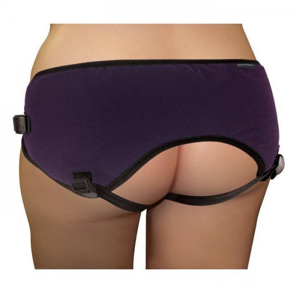 Plus size beginner’s purple strap-on