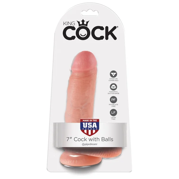King Cock 7 Inch Cock with Balls-Flesh — image 17 of 20