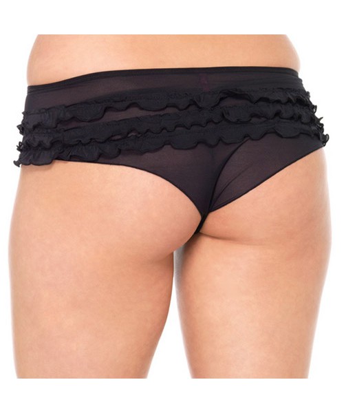 Mesh ruffle tanga with bow — image 2 of 2