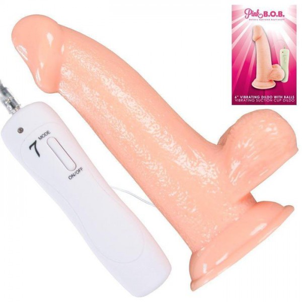 6" Vibrating Dildo With Balls — image 8 of 9