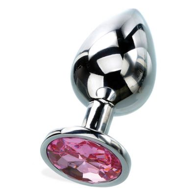 Adam and Eve 3 25 Metal Butt Plug With Faux Jewel Base