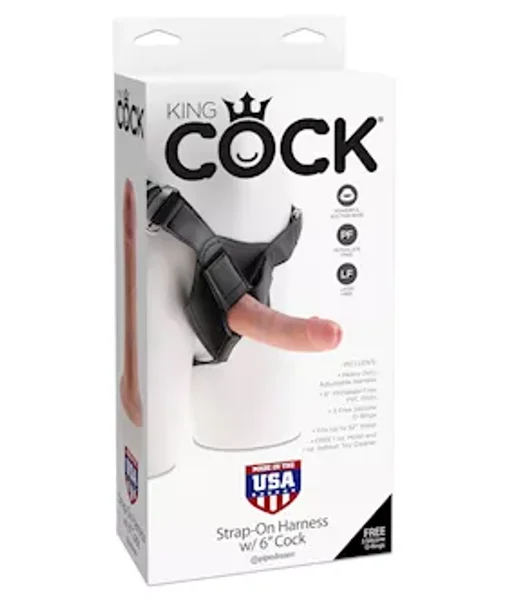 King Cock Strap-on Harness with 6 Inch Cock-Flesh — image 10 of 12
