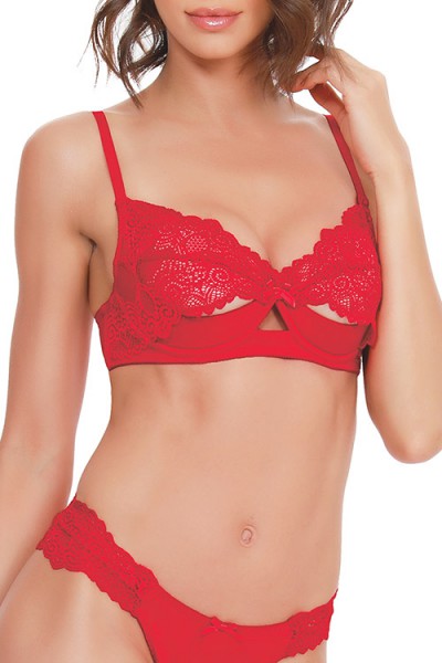 Dreamgirl Simply Smitten Shelf Bra with G-String