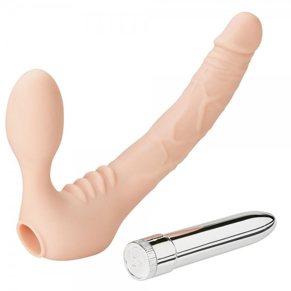 Realistic Vibrating Strapless Strap On Dildo