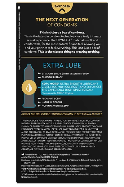Skyn Extra Lubricated Condoms (10 Pack)