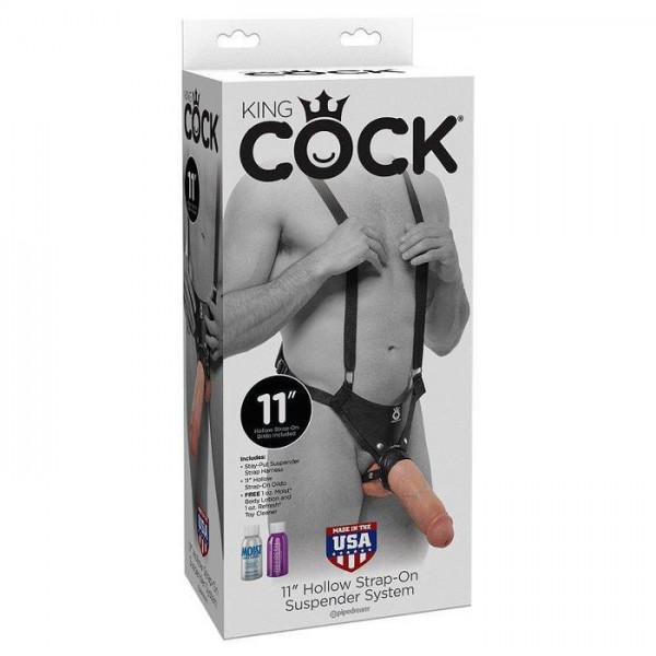 King Cock 11'' Hollow Strap-On Suspender System