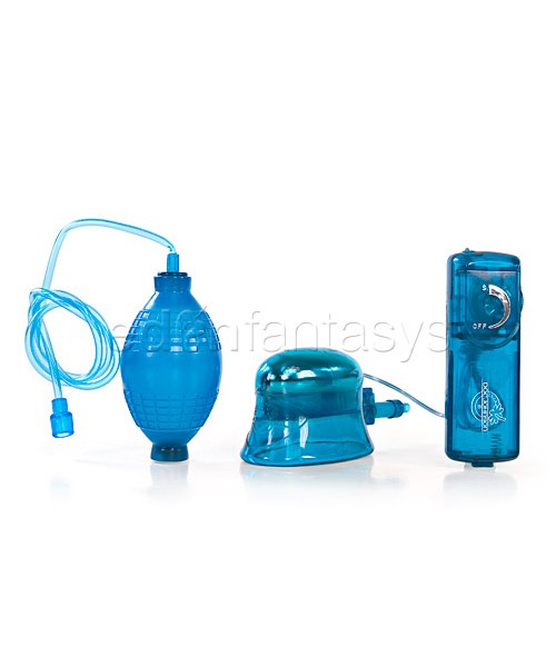 Vibrating clitoral and vaginal pump