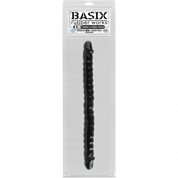 Basix 18" Ribbed Double Dong