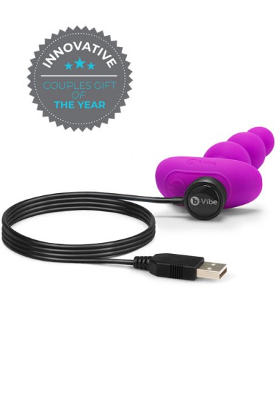 B-Vibe Vibrating Silicone 5.4" Anal Beads with Remote