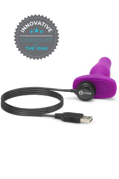 B-Vibe Beginner's Vibrating 4" Butt Plug with Remote