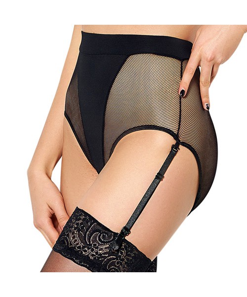 High rise panties with garters