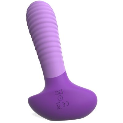 Pipedream Women s Vibrating Ribbed Silicone 4 7 Butt Plug