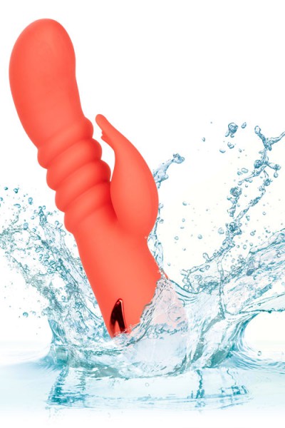 California Exotic Thrusting Ribbed Silicone 7.9" Rabbit Vibrator