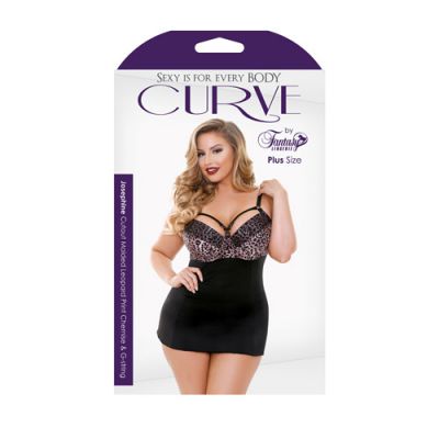 Curve leopard chemise set