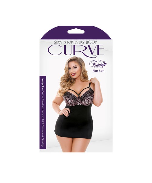 Curve leopard chemise set