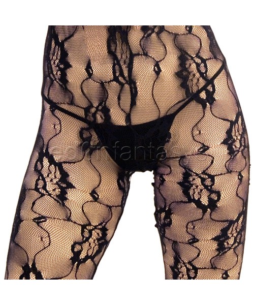 Rose lace crotchless bodystocking