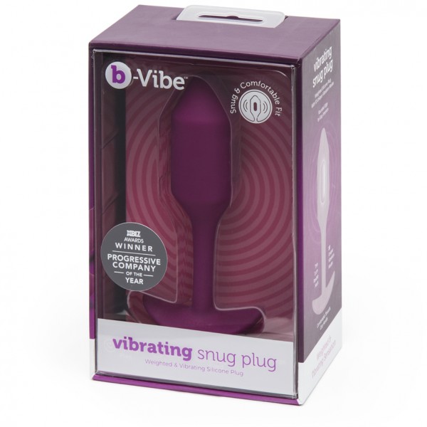 b-Vibe Vibrating Snug Plug Medium Weighted Silicone Butt Plug 3 Inch