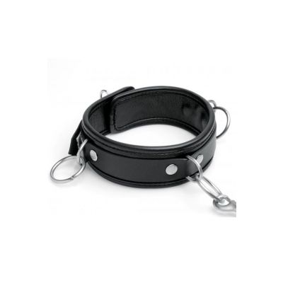 Mistress by Isabella Sinclaire 3 Ring Leather Collar with Leash