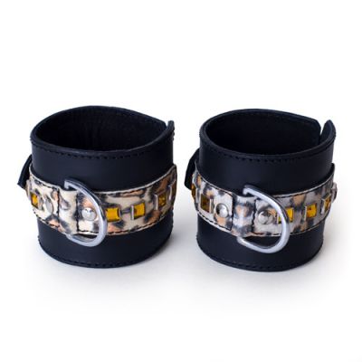 Leopard bling cuffs