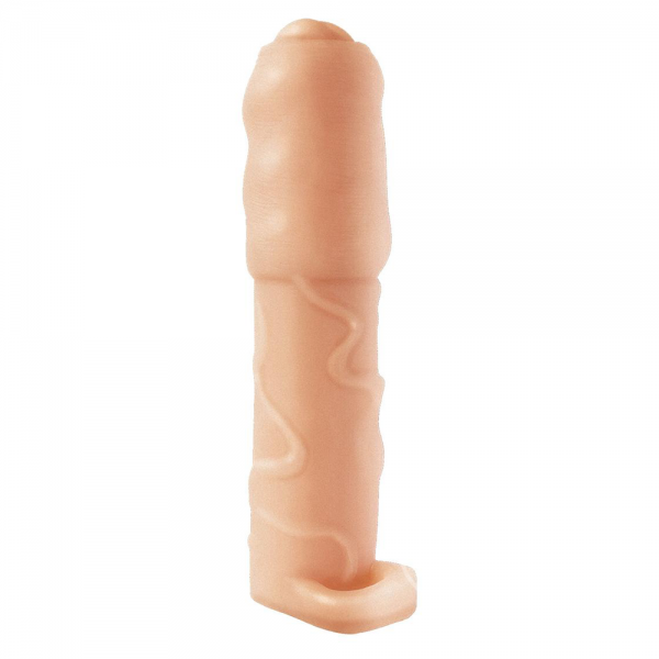 Vibrating Uncircumcised Penis Extender With Scrotum Ring - 30% Extra Girth!