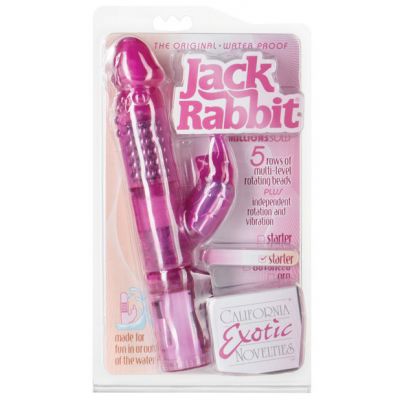 CalExotics Rabbit Jack Rabbit w Rotating Beads Waterproof Pink