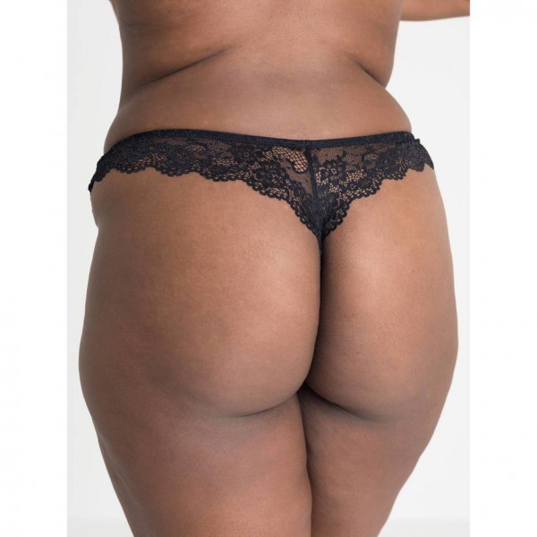 Lovehoney Plus Size Bombshell Black Lace Babydoll Set