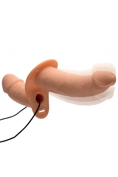 Strap U Vibrating Silicone Double Dildo with Harness — image 12 of 15