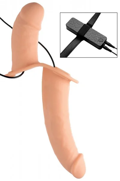 Strap U Vibrating Silicone Double Dildo with Harness — image 8 of 15
