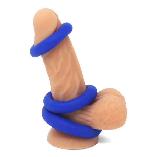 Lynk Pleasure Loop XL Silicone Cock Ring Kit and Ball Stretching Set for Men