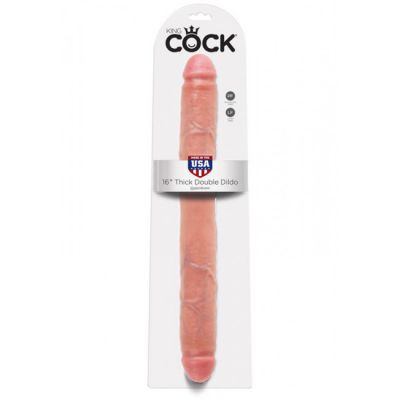 King Cock 16 in Thick Double Dildo Flesh