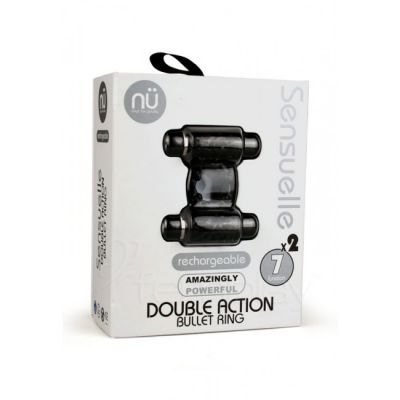 Nu Sensuelle Double Action 7 Function Rechargeable Ring Black