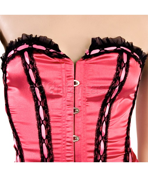 Sexy satin corset and g-string