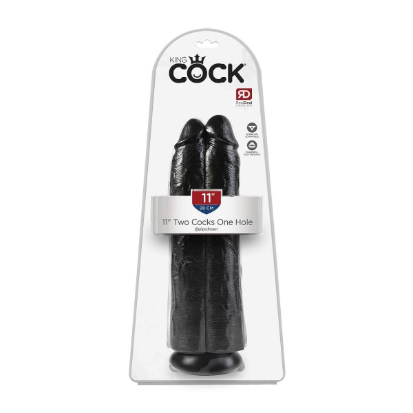 King Cock Two Cocks One Hole 11 Inch Realistic Dildo