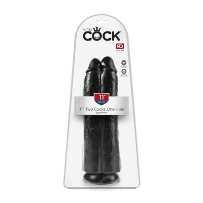 King Cock Two Cocks One Hole 11 Inch Realistic Dildo